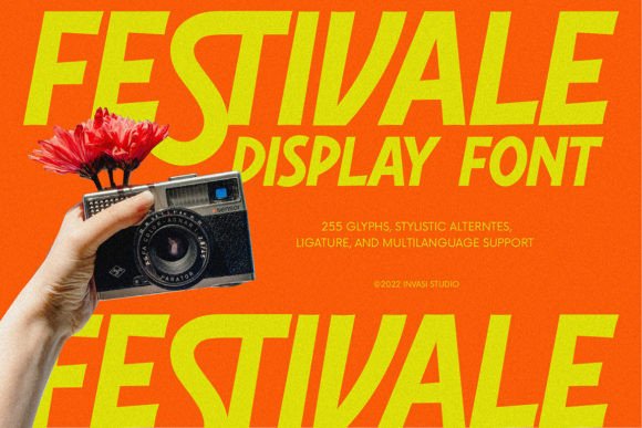 Festivale: A Retro Funky Display Font for Editorial Design