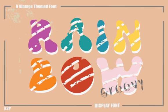 Groovy Rainbow Font for Whimsical Handmade Designs