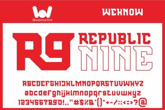 Republic Nine: A Modern Techno Display Font for Brand Builders